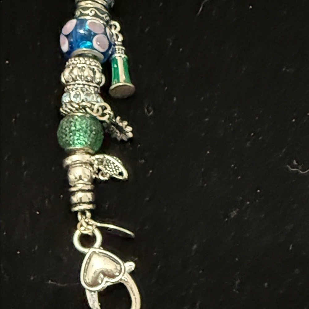 Elegant Silver and Blue Charm Bracelet - Picture 3 of 3